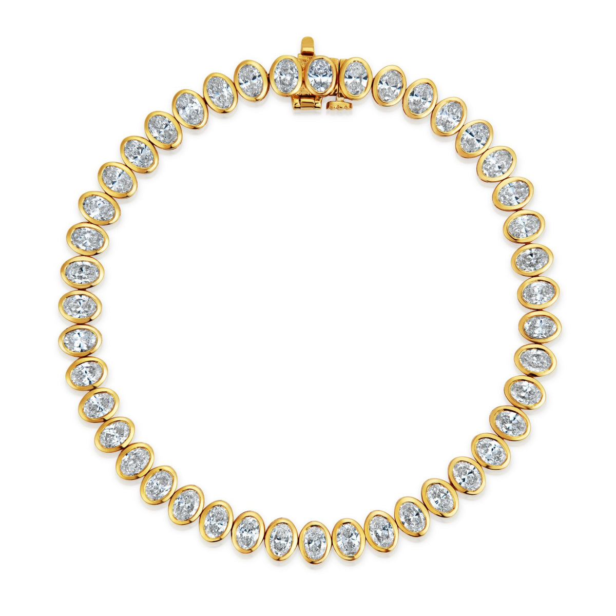 Oval Bezel Tennis Bracelet, 7.14 ctw