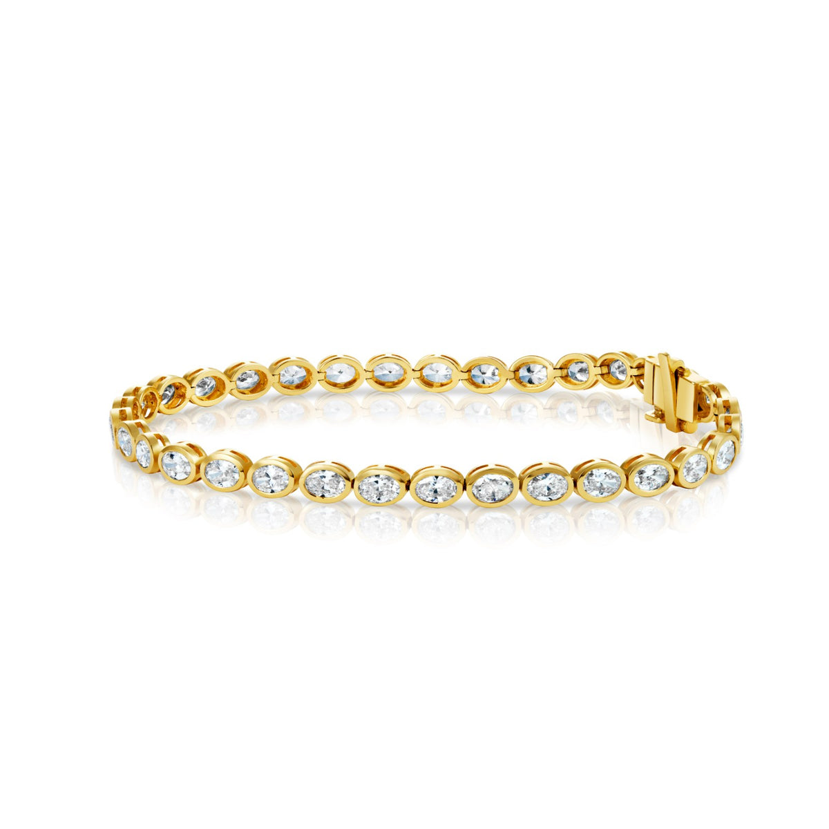 Oval Bezel Tennis Bracelet, 5.58 ctw