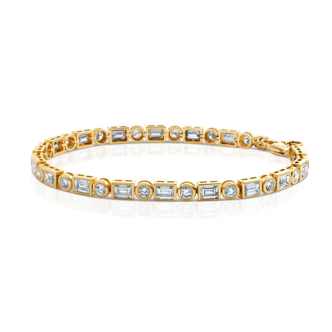 Baguette and Round Bracelet, 6.1 ctw