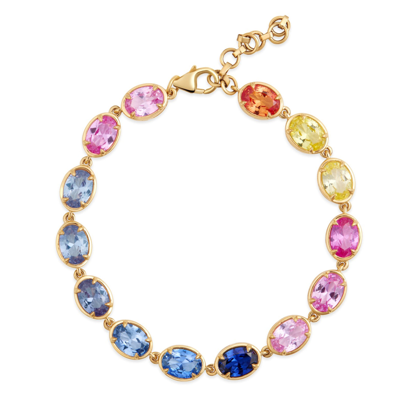 Multicolour Sapphire Bracelet, 7.25 inch