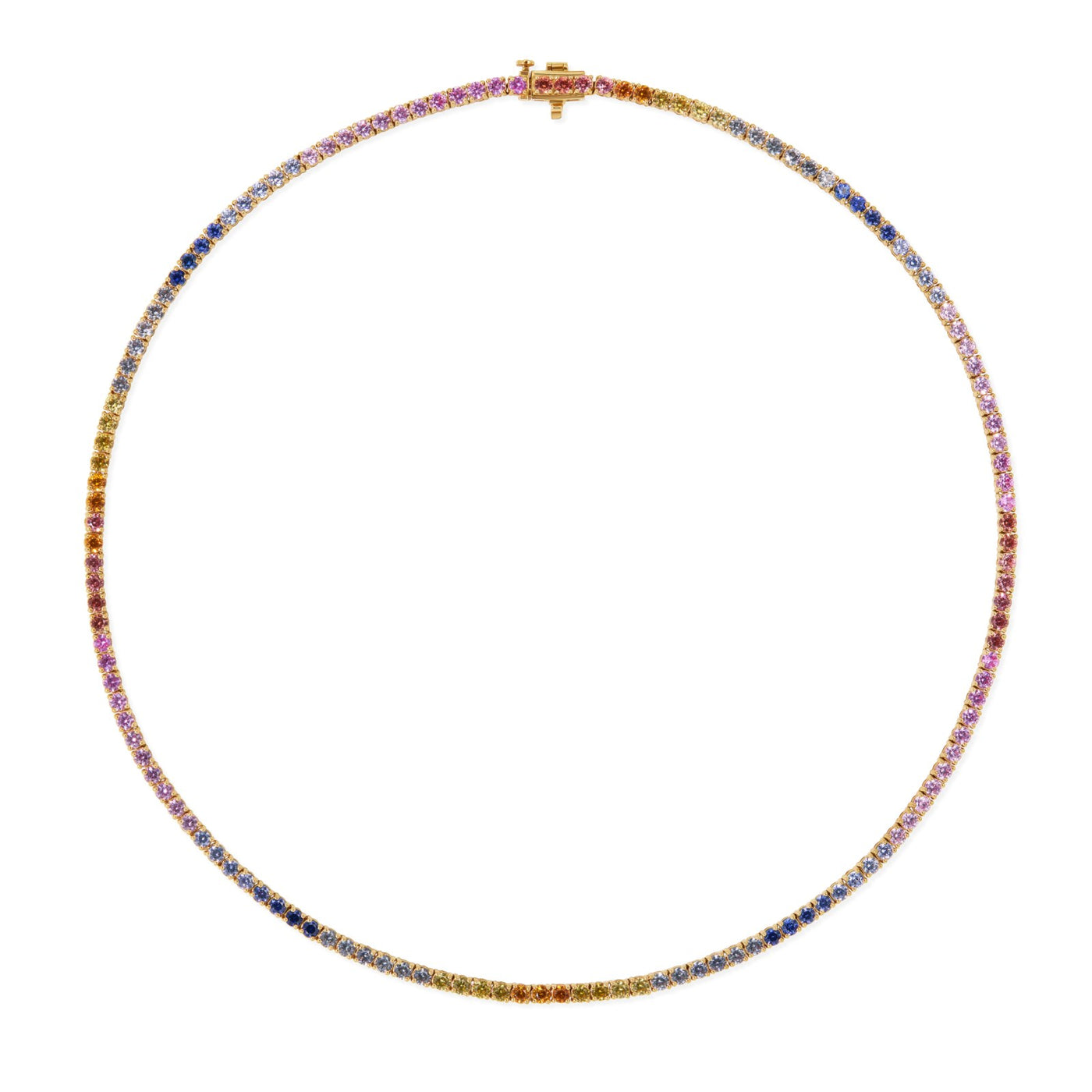 Multi-Sapphire Fringe Necklace, 17 inch