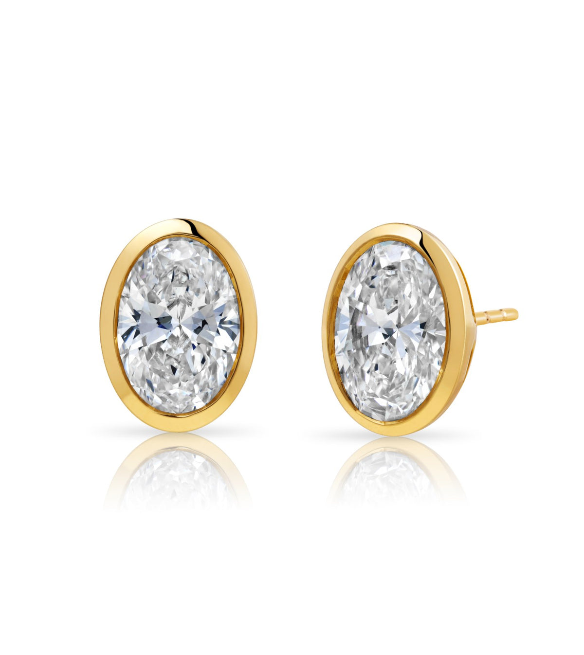 Oval Bezel Studs, 4.1 ctw