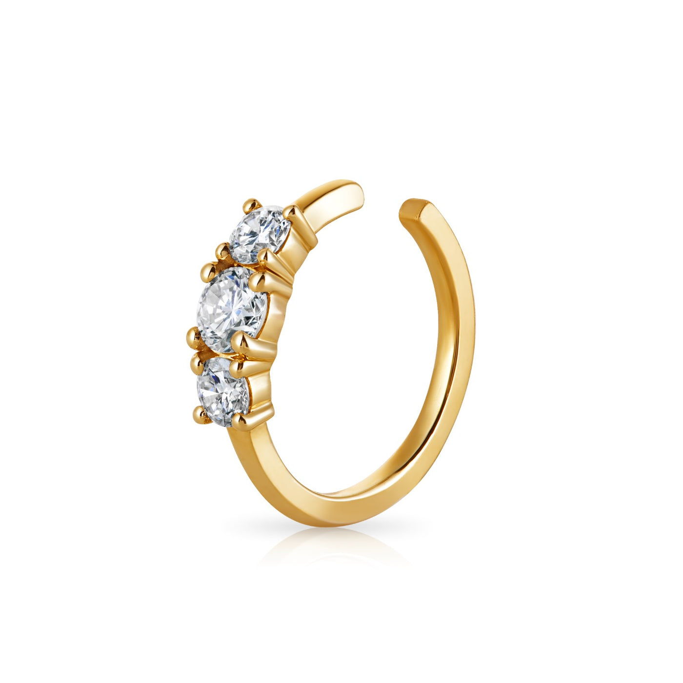 Round Cuff Earring, 0.30 ct