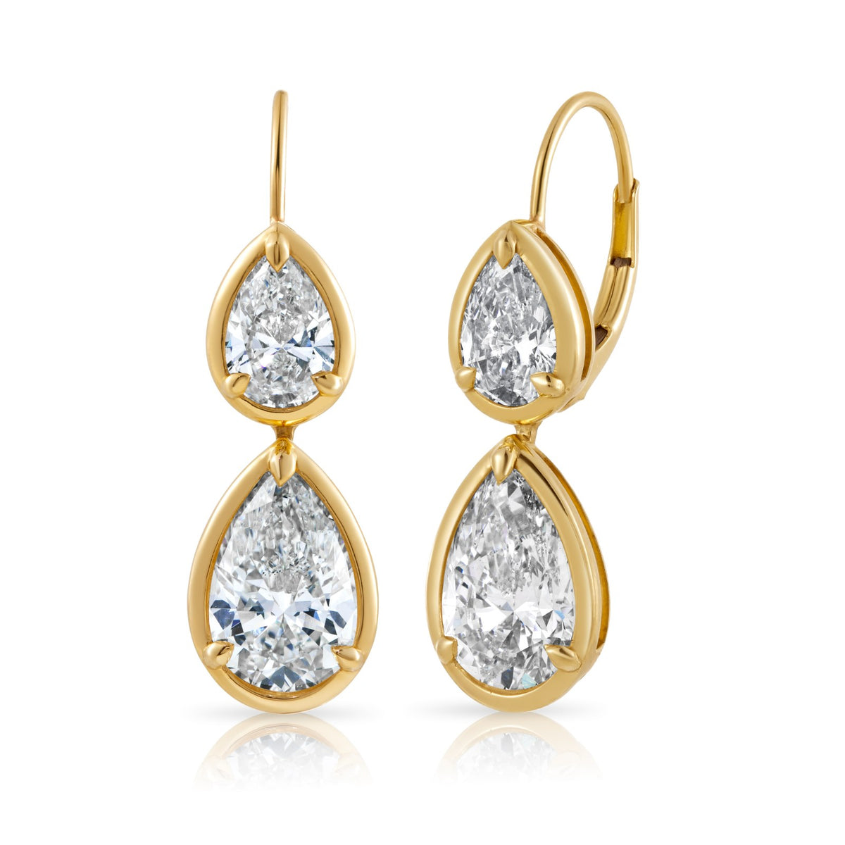 Double-Pear Bezel Drops, 5.6 ctw