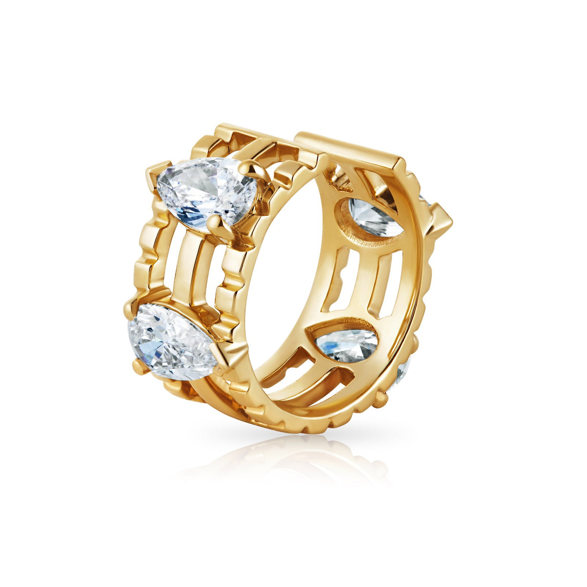 Pear Cuff Earring, 1.20 ct
