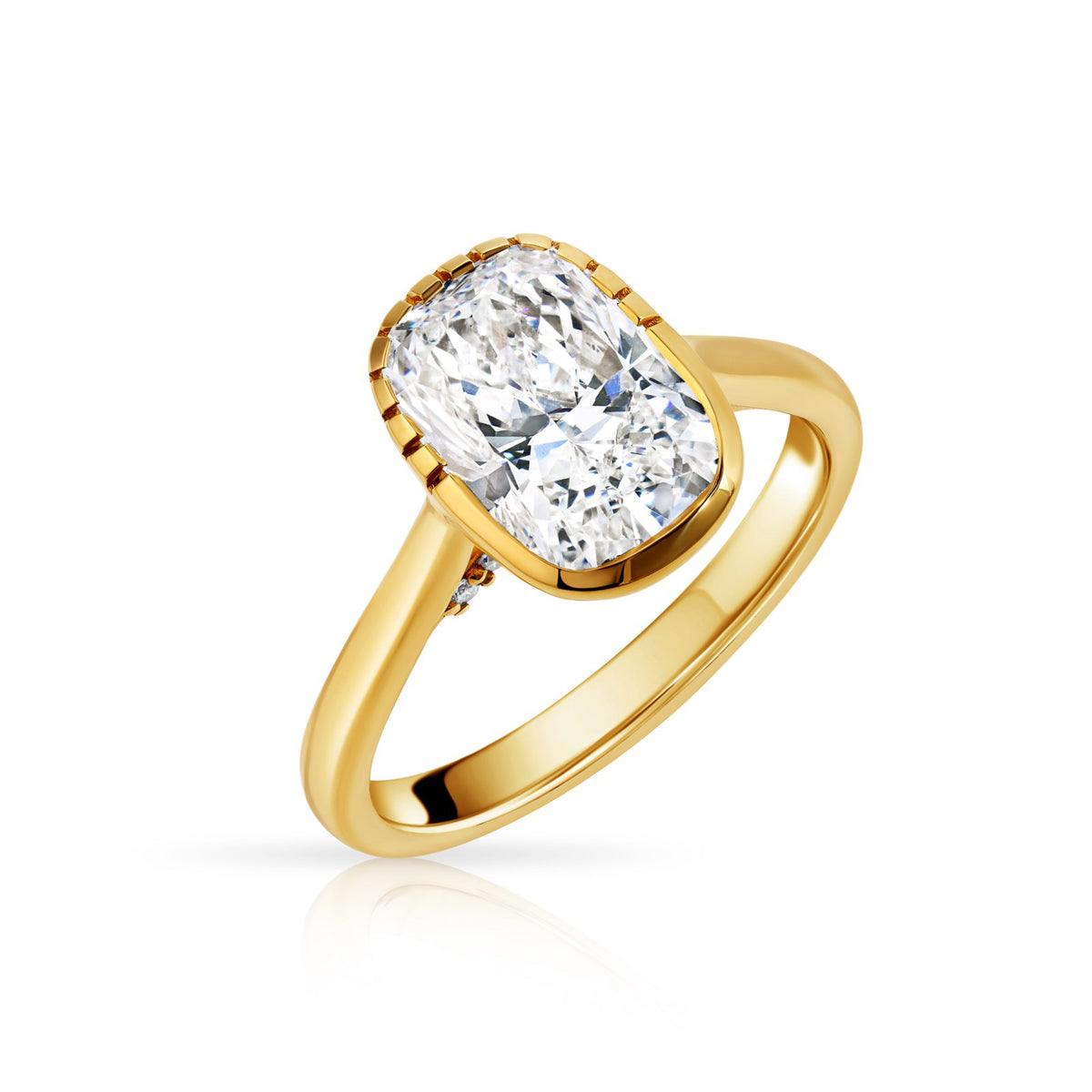 Split Bezel Oval Ring, 3.10 ct
