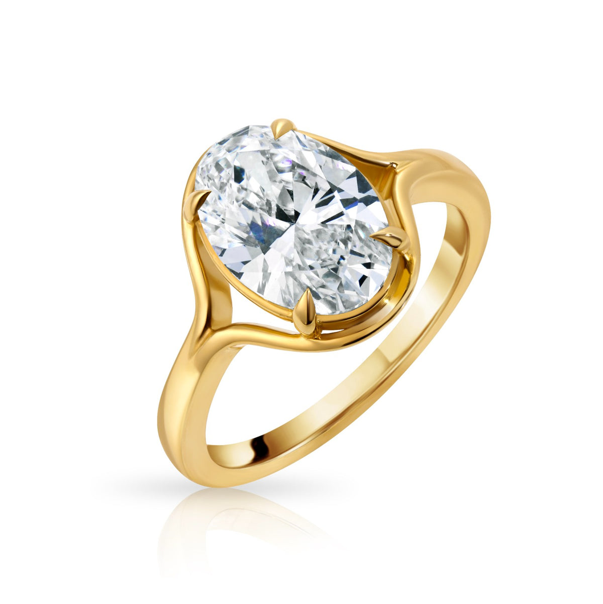 Open Gallery Oval Ring, 3 ct