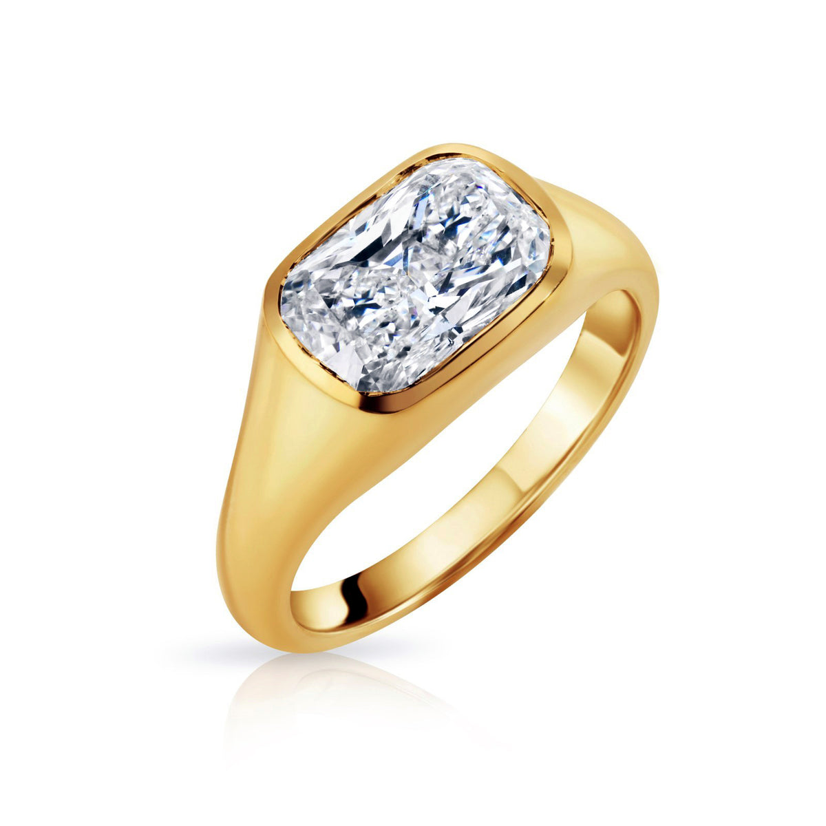 Elongated Cushion Signet Ring, 3 ct