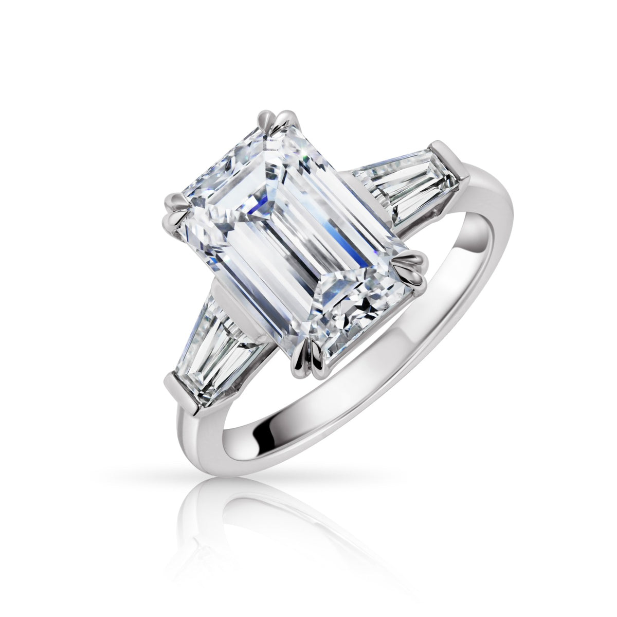 Emerald Cut Three-Stone Ring, 5.47 ctw